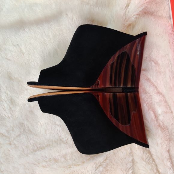 Coach Hollie Suede Slip On Open Toe Wedge Mule - Picture 3 of 12